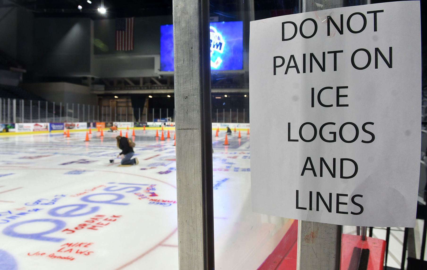 Salute To Military ice painting at the TaxSlayer Center